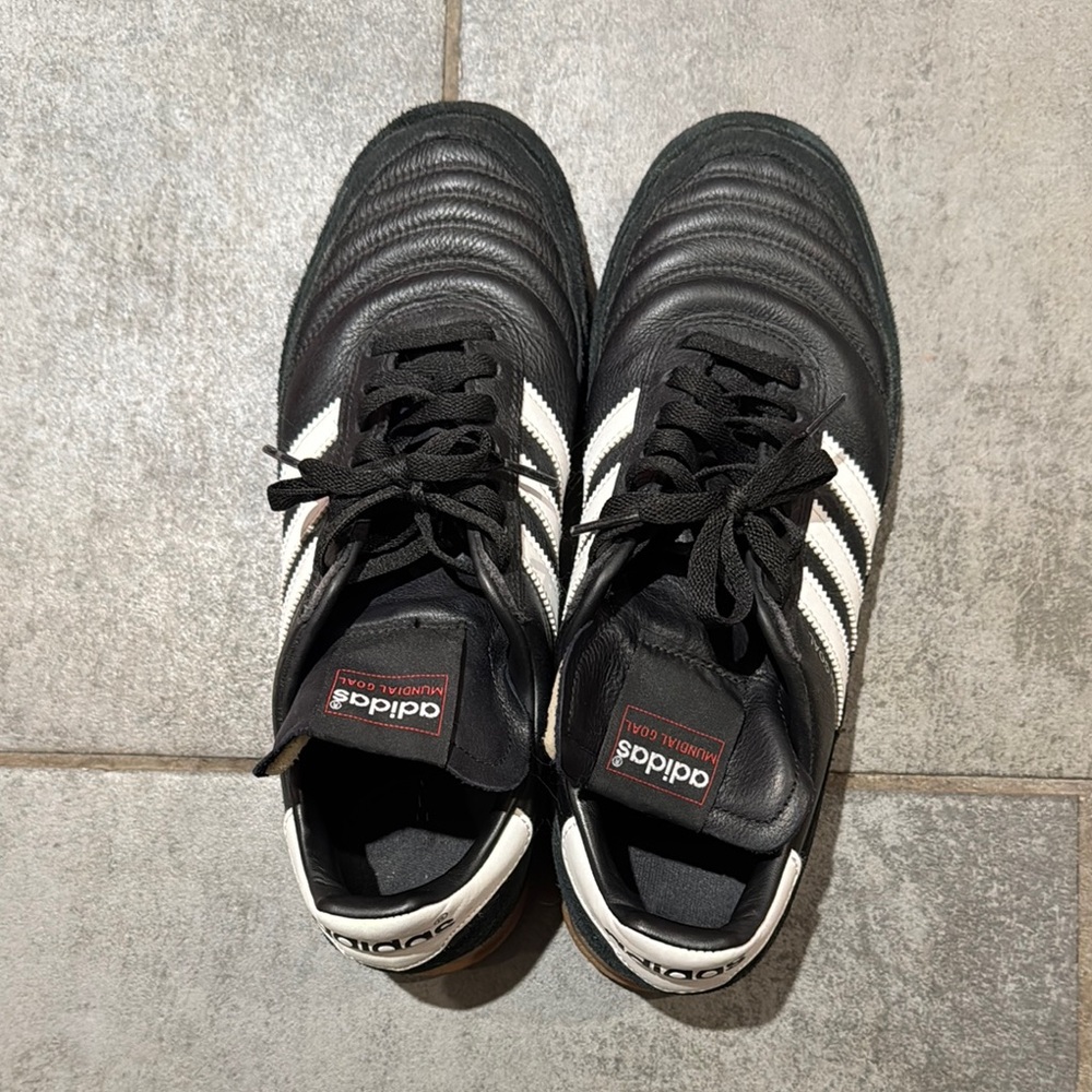 Adidas Black and White Athletic Shoes with Signature Stripes
